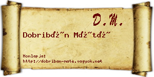 Dobribán Máté névjegykártya
