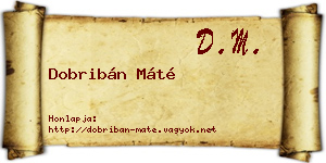 Dobribán Máté névjegykártya
