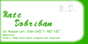 mate dobriban business card